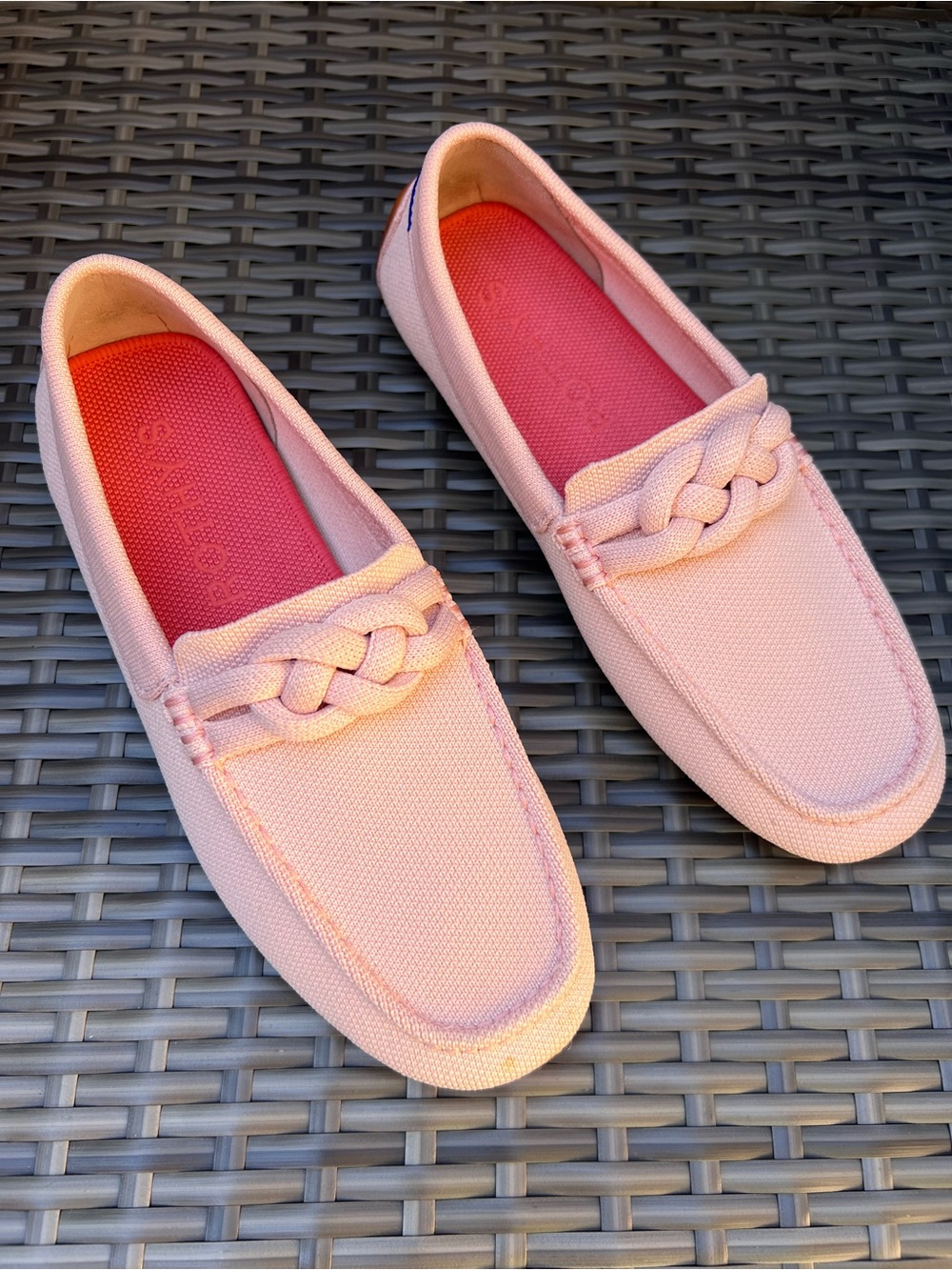 Rothy's The Braid Driver Loafers Sz W 9 Pink Shoes Flats Slip On Travel Preppy - Picture 14 of 14